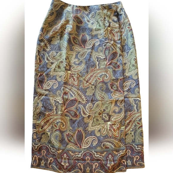 PAISLEY SILK WRAP SKIRT - Picture 1 of 7